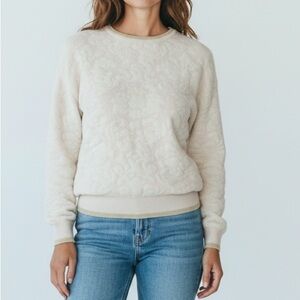 Joie Textured Cropped Sweater Light Pink